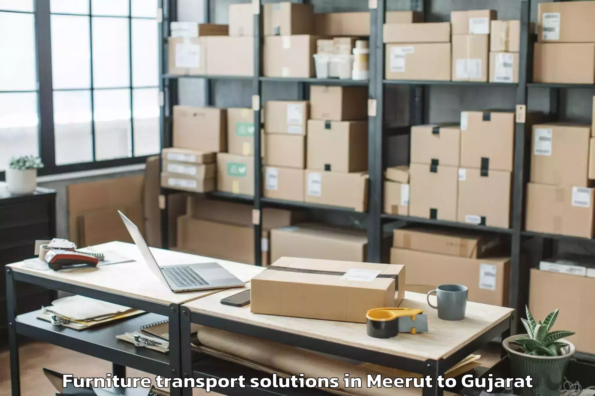 Meerut to Tilakwada Furniture Transport Solutions Booking